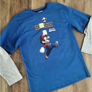 Nintendo Super Mario 100% cotton long sleeve tee t-shirt